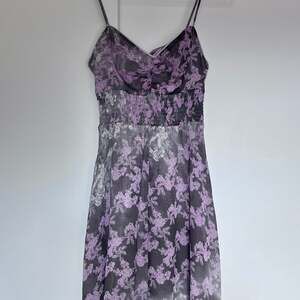 Princess Vera Wang Lavender and Grey Floral Keyhole Maxi Dress